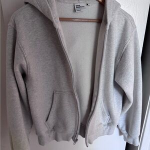 Aritzia TNA Light Gray Sweatfleece Hoodie